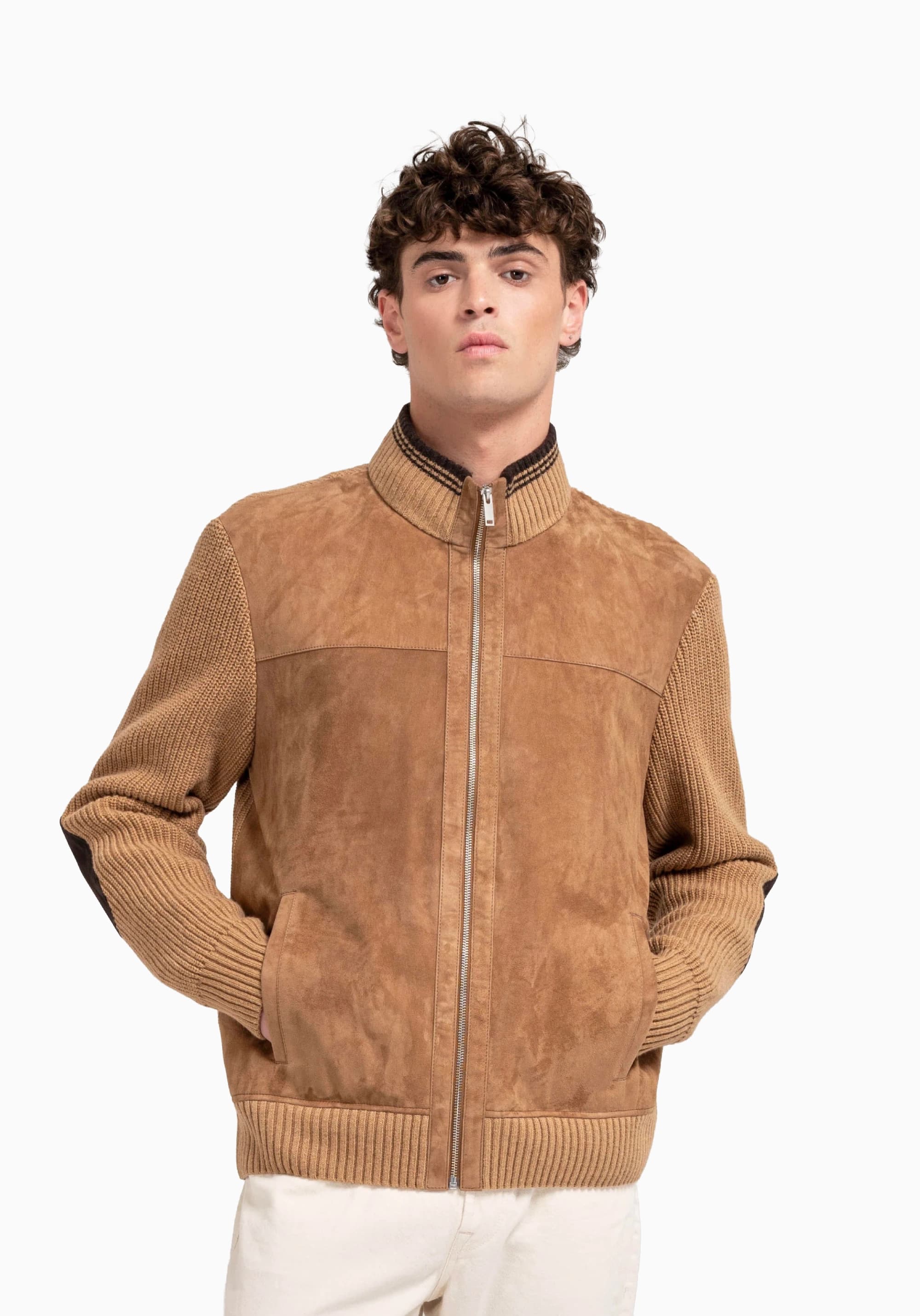 LUCCA Camel Süet Erkek Mont detay 3