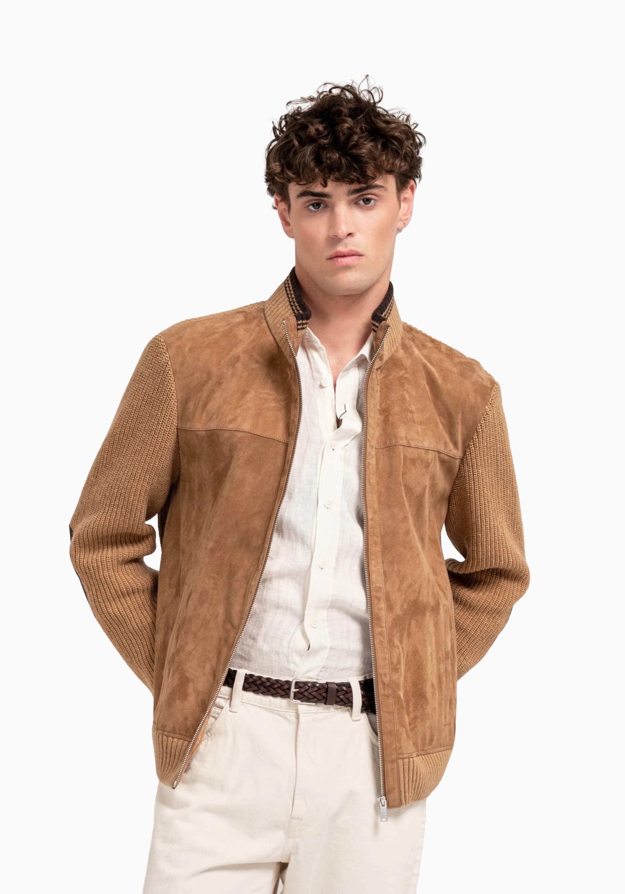 LUCCA Camel Süet Erkek Mont detay 4