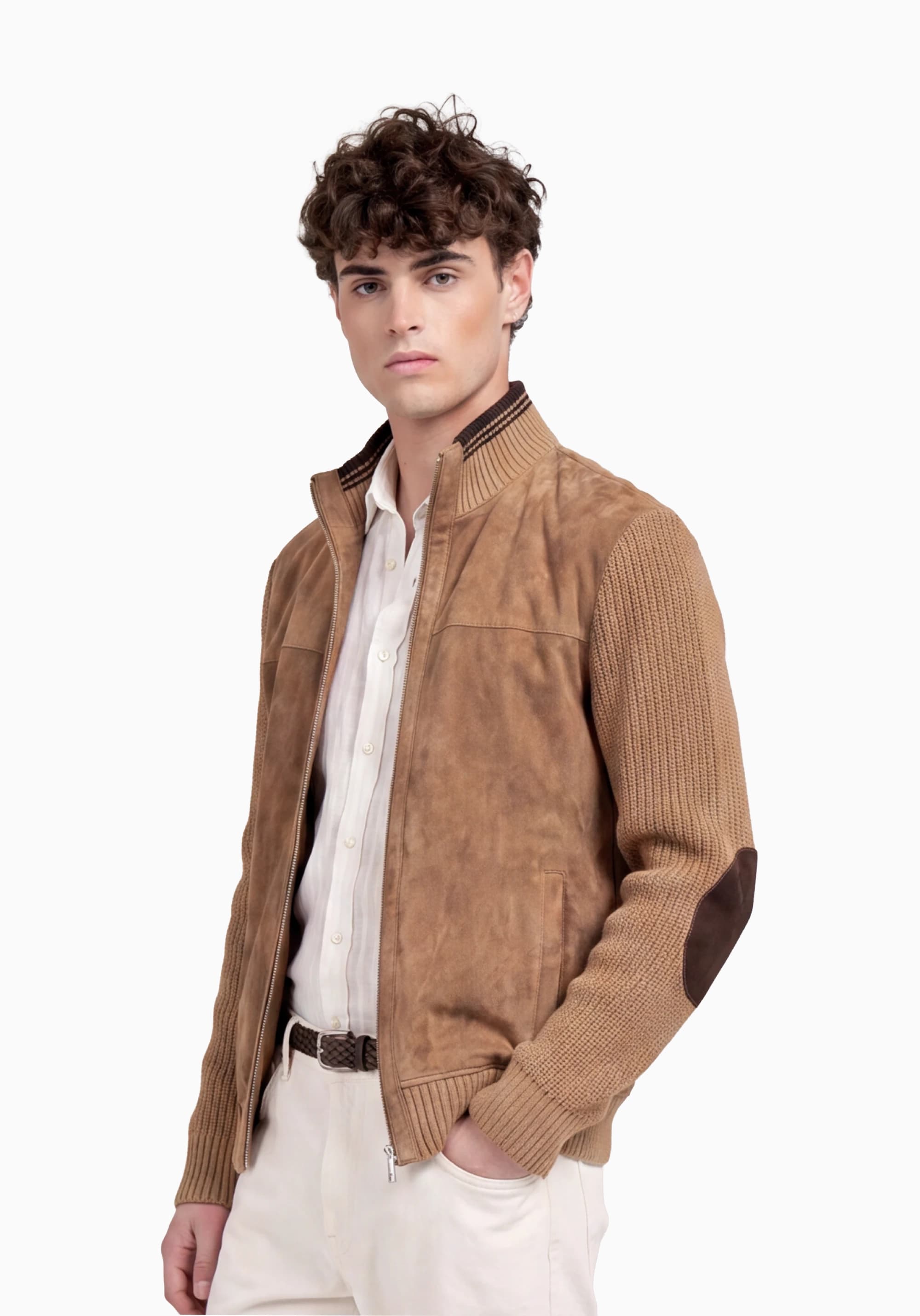 LUCCA Camel Süet Erkek Mont detay 5