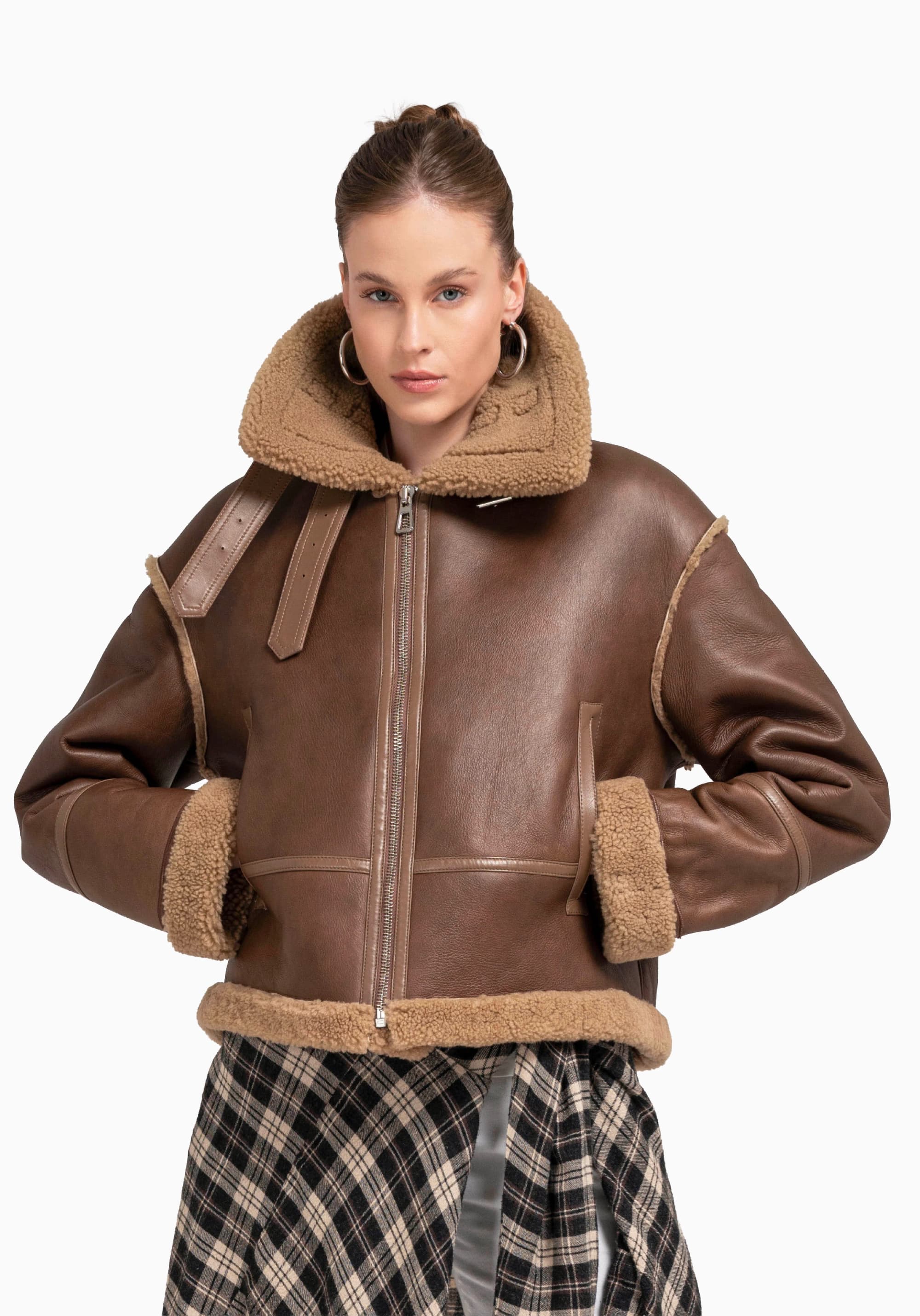 SOREN Kahverengi Shearling Kadın Mont — 2