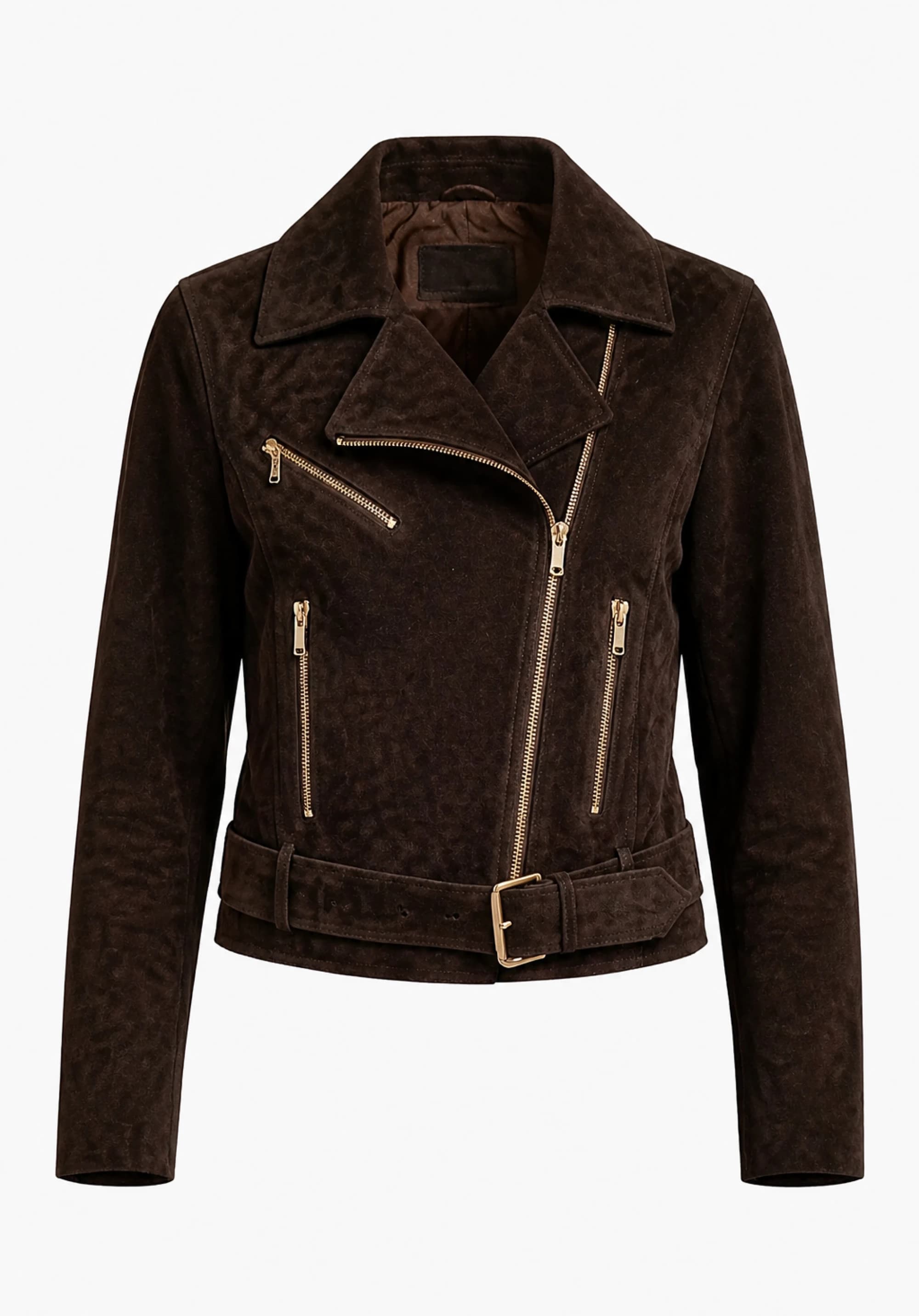 MONZA Kahverengi Süet Biker Ceket — 1